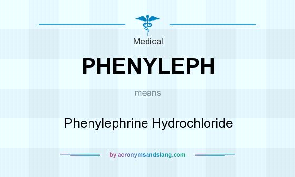 What does PHENYLEPH mean? It stands for Phenylephrine Hydrochloride