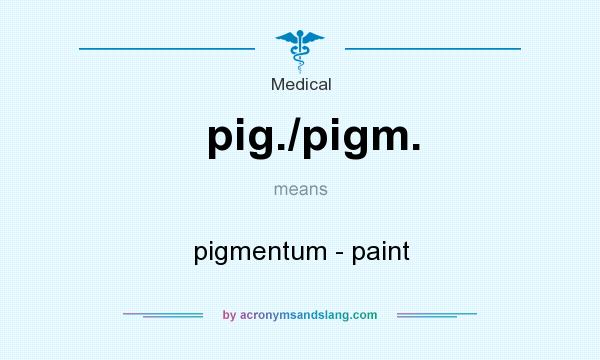 What does pig./pigm. mean? It stands for pigmentum - paint