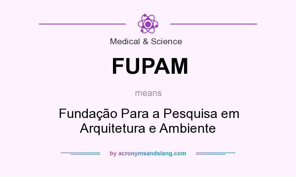 What does FUPAM mean? It stands for Fundação Para a Pesquisa em Arquitetura e Ambiente