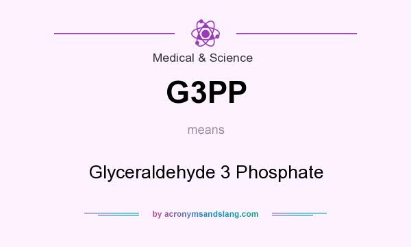 What does G3PP mean? It stands for Glyceraldehyde 3 Phosphate