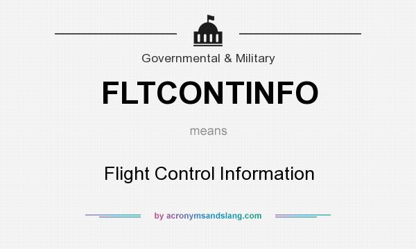 What does FLTCONTINFO mean? It stands for Flight Control Information