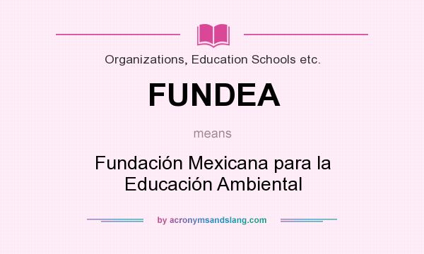 What does FUNDEA mean? It stands for Fundación Mexicana para la Educación Ambiental