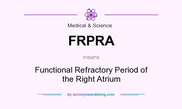 What does FRPRA mean? It stands for Functional Refractory Period of the Right Atrium