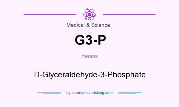 What does G3-P mean? It stands for D-Glyceraldehyde-3-Phosphate