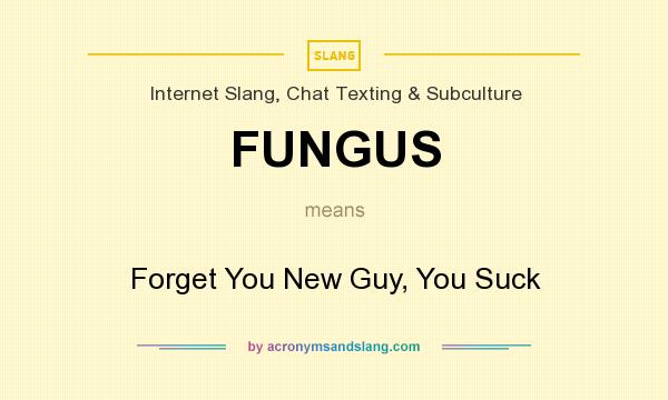 What does FUNGUS mean? It stands for Forget You New Guy, You Suck