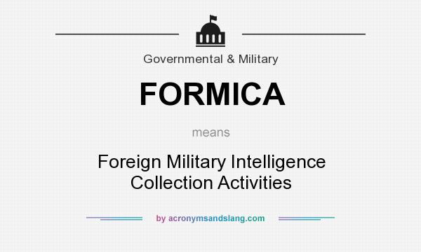 What does FORMICA mean? It stands for Foreign Military Intelligence Collection Activities