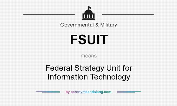 What does FSUIT mean? It stands for Federal Strategy Unit for Information Technology