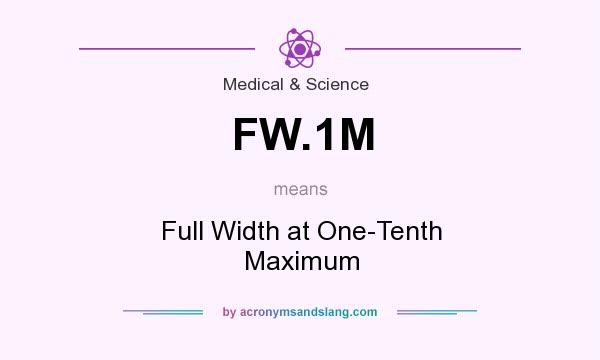 What does FW.1M mean? It stands for Full Width at One-Tenth Maximum