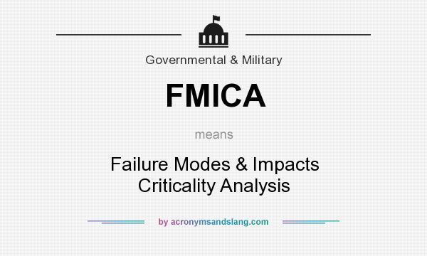 What does FMICA mean? It stands for Failure Modes & Impacts Criticality Analysis