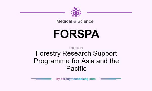 What does FORSPA mean? It stands for Forestry Research Support Programme for Asia and the Pacific