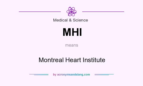 What does MHI mean? It stands for Montreal Heart Institute