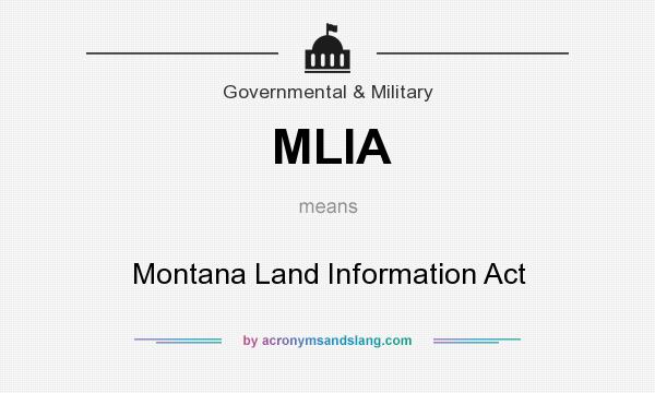 What does MLIA mean? It stands for Montana Land Information Act
