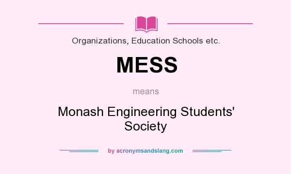 What does MESS mean? It stands for Monash Engineering Students` Society