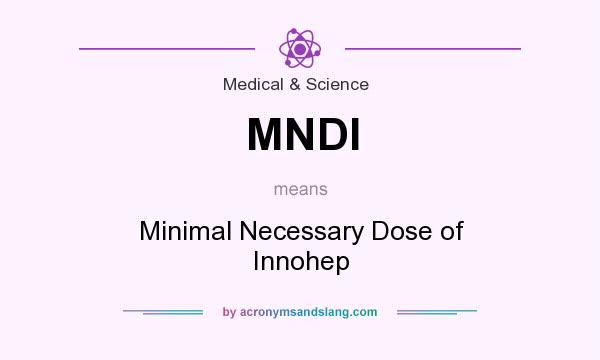 What does MNDI mean? It stands for Minimal Necessary Dose of Innohep