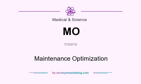 What does MO mean? It stands for Maintenance Optimization