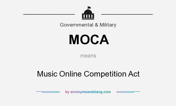 What does MOCA mean? It stands for Music Online Competition Act