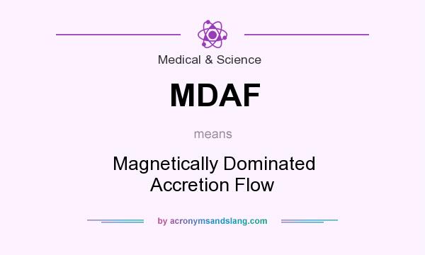 What does MDAF mean? It stands for Magnetically Dominated Accretion Flow