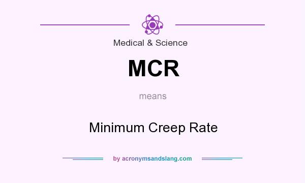 What does MCR mean? It stands for Minimum Creep Rate