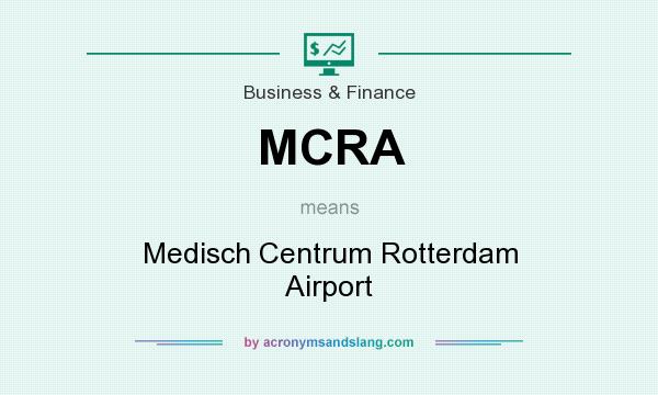 What does MCRA mean? It stands for Medisch Centrum Rotterdam Airport