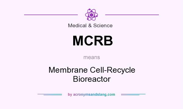 What does MCRB mean? It stands for Membrane Cell-Recycle Bioreactor