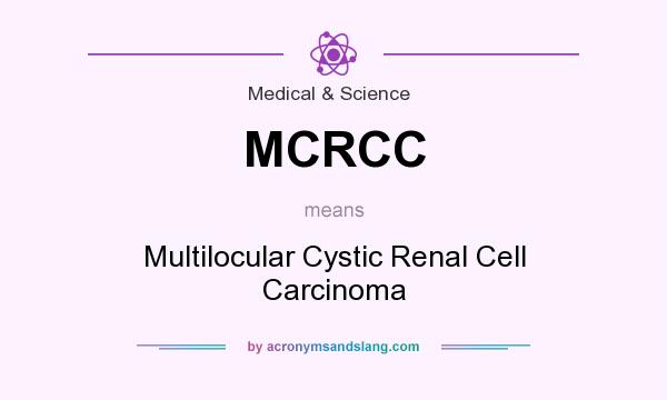 What does MCRCC mean? It stands for Multilocular Cystic Renal Cell Carcinoma