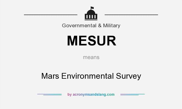 What does MESUR mean? It stands for Mars Environmental Survey