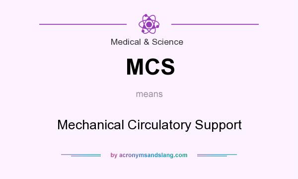 What does MCS mean? It stands for Mechanical Circulatory Support