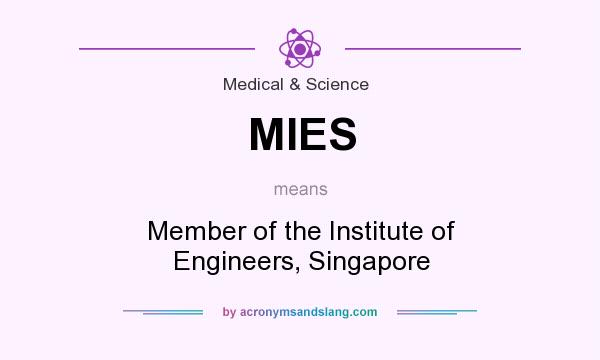 What does MIES mean? It stands for Member of the Institute of Engineers, Singapore