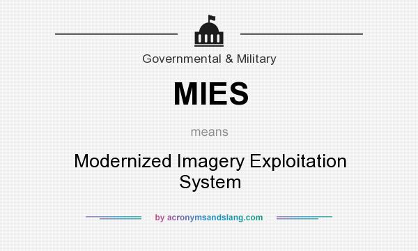 What does MIES mean? It stands for Modernized Imagery Exploitation System
