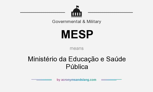 What does MESP mean? It stands for Ministério da Educação e Saúde Pública