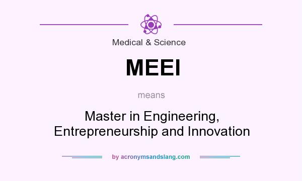 What does MEEI mean? It stands for Master in Engineering, Entrepreneurship and Innovation