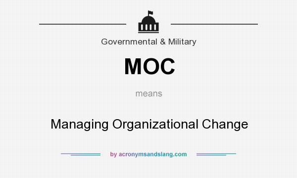 What does MOC mean? It stands for Managing Organizational Change