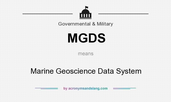 What does MGDS mean? It stands for Marine Geoscience Data System