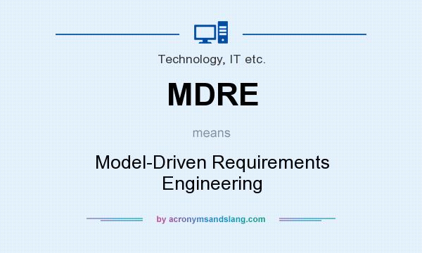 What does MDRE mean? It stands for Model-Driven Requirements Engineering