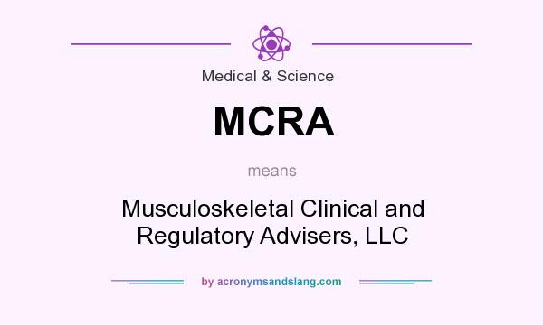 What does MCRA mean? It stands for Musculoskeletal Clinical and Regulatory Advisers, LLC