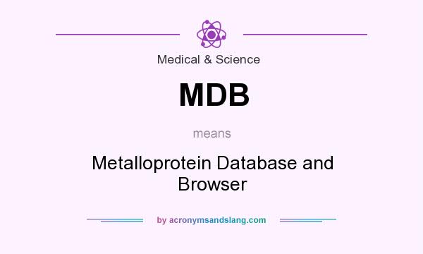 What does MDB mean? It stands for Metalloprotein Database and Browser