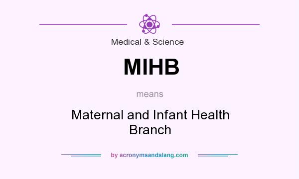 What does MIHB mean? It stands for Maternal and Infant Health Branch