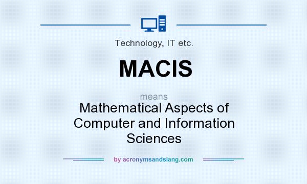 What does MACIS mean? It stands for Mathematical Aspects of Computer and Information Sciences