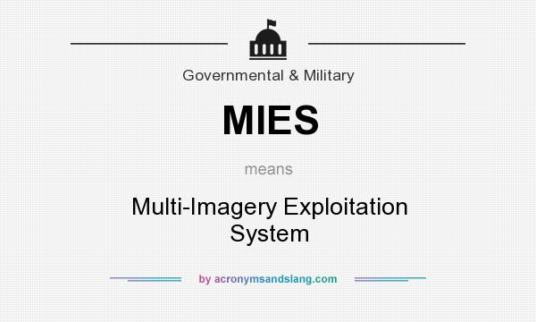 What does MIES mean? It stands for Multi-Imagery Exploitation System