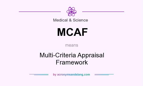 What does MCAF mean? It stands for Multi-Criteria Appraisal Framework