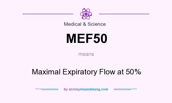 What does MEF50 mean? It stands for Maximal Expiratory Flow at 50%