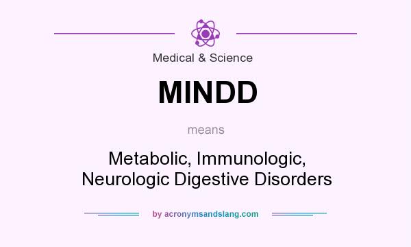 What does MINDD mean? It stands for Metabolic, Immunologic, Neurologic Digestive Disorders