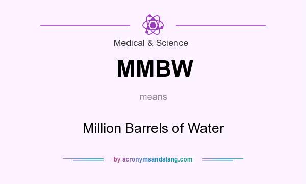 What does MMBW mean? It stands for Million Barrels of Water