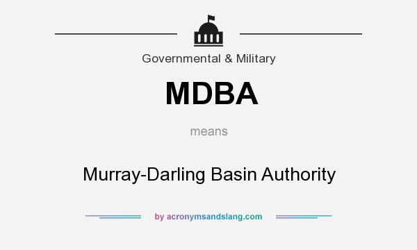 What does MDBA mean? It stands for Murray-Darling Basin Authority