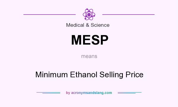 What does MESP mean? It stands for Minimum Ethanol Selling Price