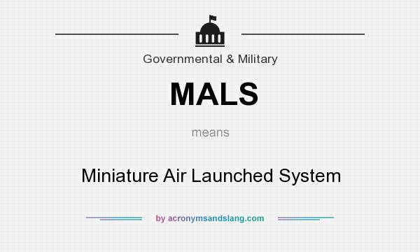 What does MALS mean? It stands for Miniature Air Launched System
