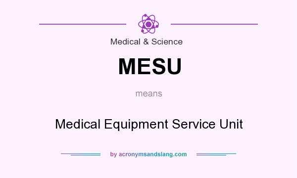 What does MESU mean? It stands for Medical Equipment Service Unit