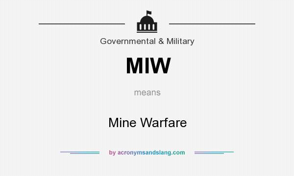 What does MIW mean? It stands for Mine Warfare