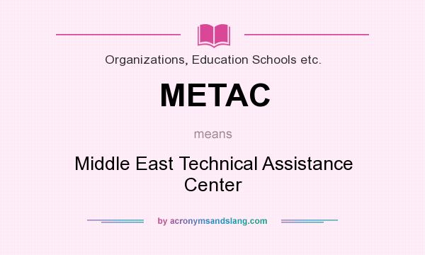 What does METAC mean? It stands for Middle East Technical Assistance Center