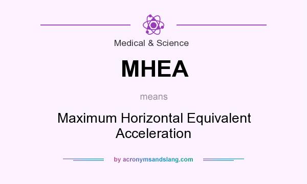 What does MHEA mean? It stands for Maximum Horizontal Equivalent Acceleration